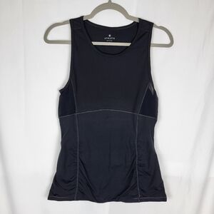 Athleta Stealth Sculptek Solid Black‎ Ruched Moisture Wicking Tank Size Small